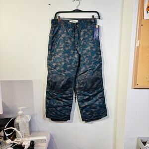 Boys Kids Youth Cherokee Blue Gray Digital Camo Snow Ski Pants Size M (8/10) NWT